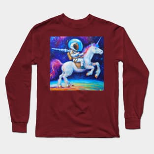 Astronaut riding unicorn Long Sleeve T-Shirt